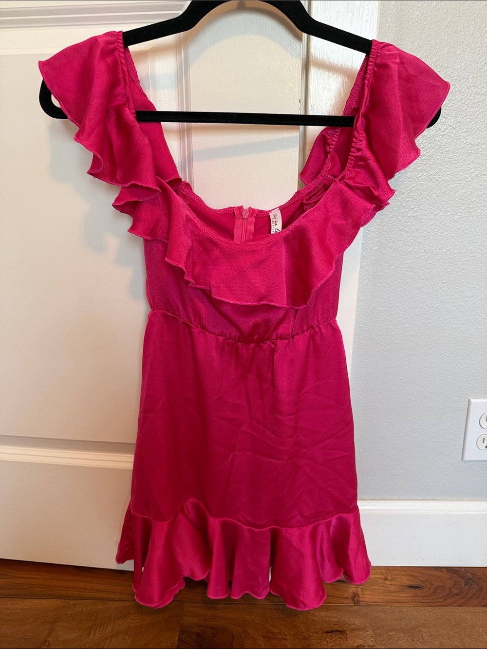 Lucy in the Sky Vibrant Pink Ruffle Dress